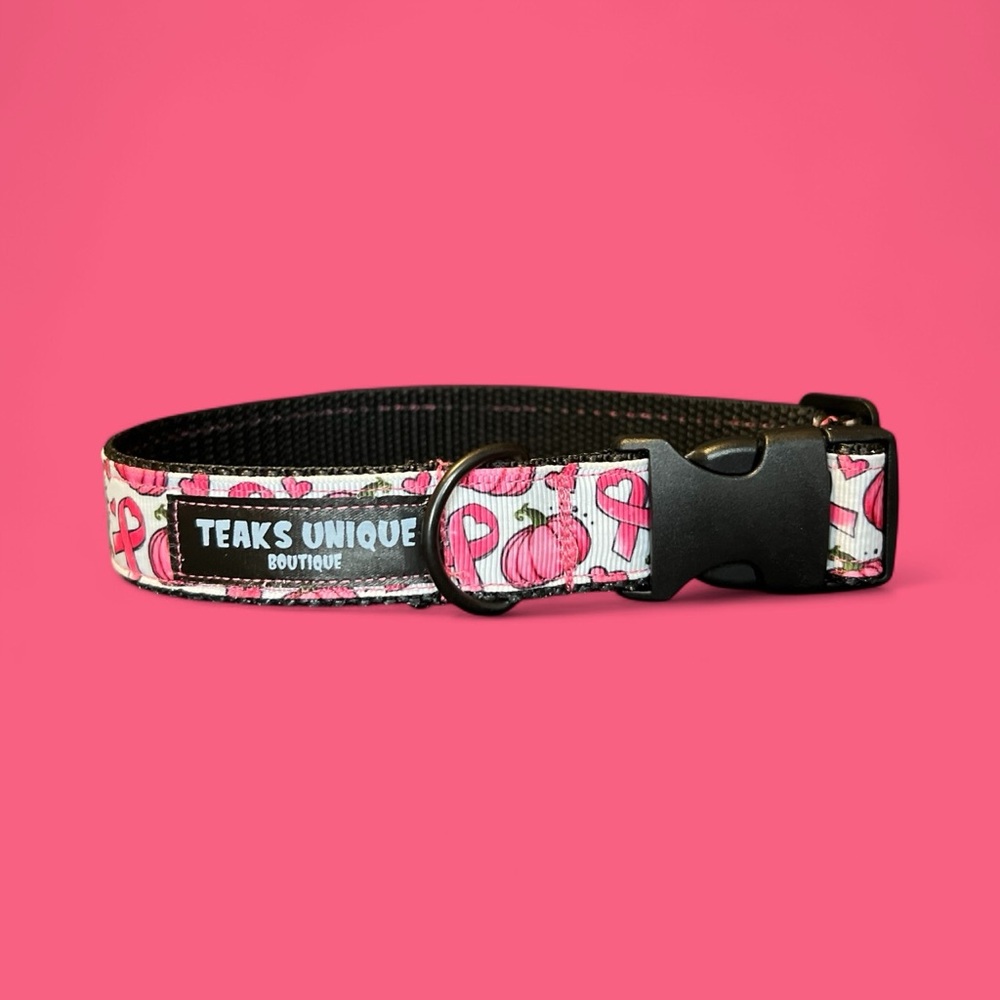Handmade Breast Cancer awareness Dog Collar
